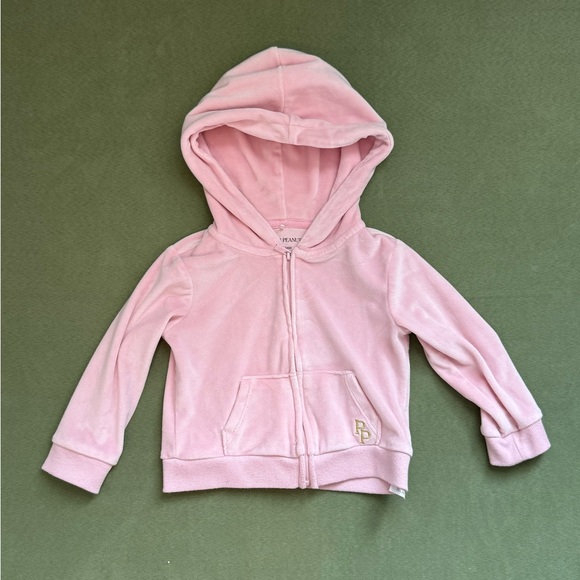 Posh Peanut Pink Velour Hoodie and Pants Set 18-24mo - Picture 2 of 7